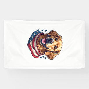 Star Spangled Golden Retriever Vintage Tee Banner