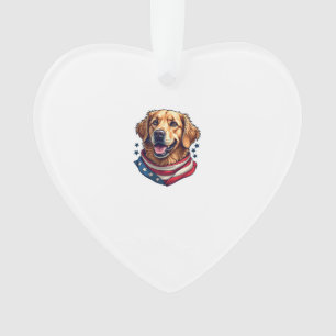 Star Spangled Golden Retriever Vintage Tee Ornament