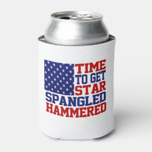 Star Spangled Hammered Can Cooler