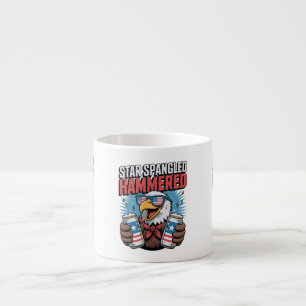 Star Spangled Hammered Funny Patriotic Bald Eagle  Espresso Cup