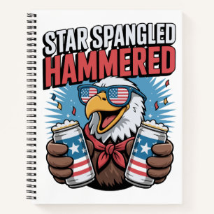 Star Spangled Hammered Patriotic Party Organiser Notebook