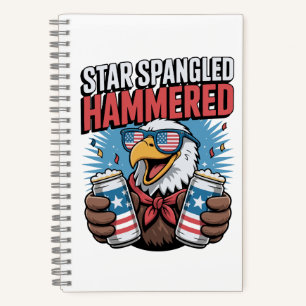 Star Spangled Hammered Patriotic Party Organiser Notebook