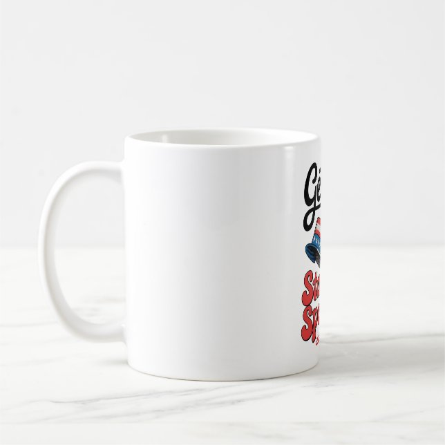 Star Spangled Hammered Skull Coffee Mug (Left)