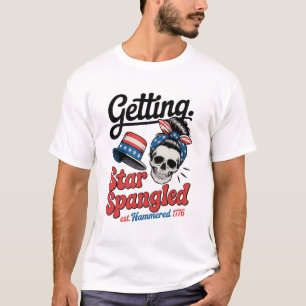Star Spangled Hammered Skull T-Shirt