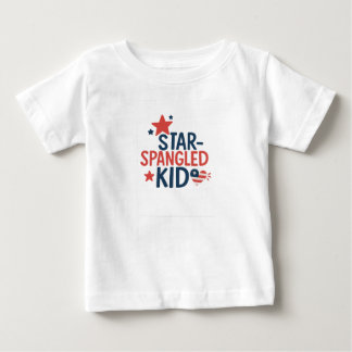 Star-Spangled Kid – Cute Patriotic Design for 4th Baby T-Shirt