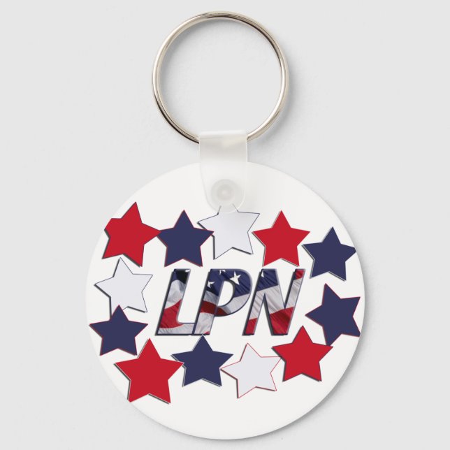 STAR SPANGLED LPN - LICENSED PRACTICAL NURSE KEY RING (Front)