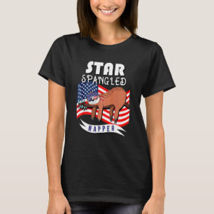 Star Spangled Napper Sloth 4th Of July Patriotic T-Shirt