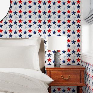 Star Spangled Red White Blue Big Stars Americana Wallpaper