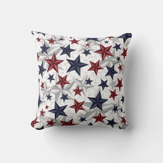 Star Spangled Red White Blue Cushion (Front)