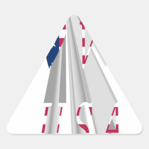 Star-Spangled Statement: Graphic I Love USA Design Triangle Sticker