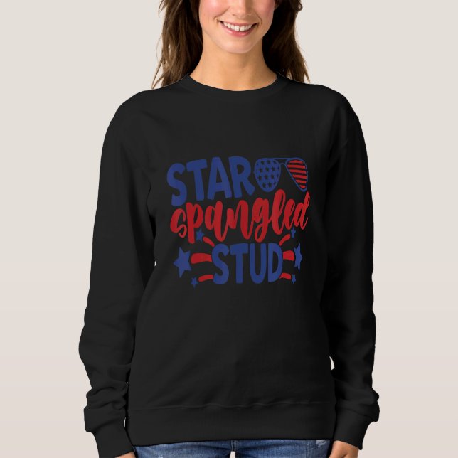 Star Spangled Stud 4th Of July Patriotic Sweatshirt (Front)