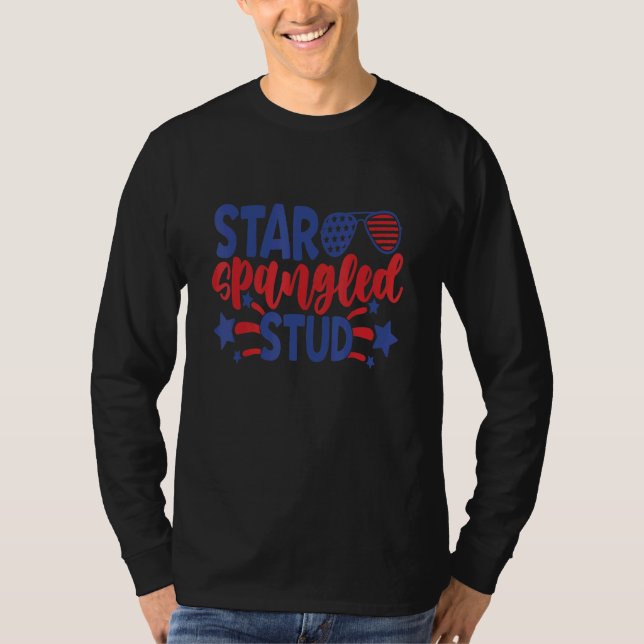 Star Spangled Stud 4th Of July Patriotic T-Shirt (Front)