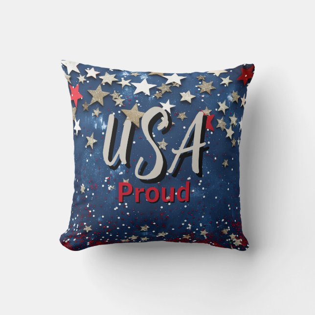 Star Spangled USA Proud Cushion (Front)
