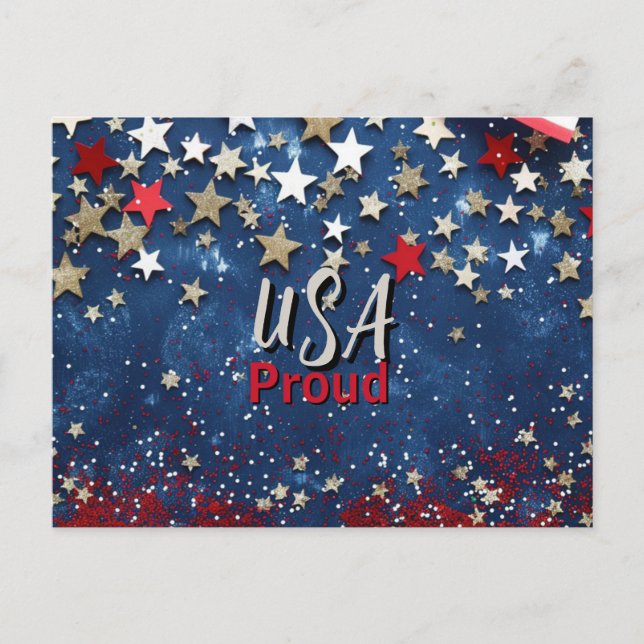 Star Spangled USA Proud Postcard (Front)
