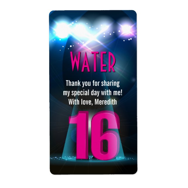 Star Spotlight Pink Sweet 16 Favour (Front)