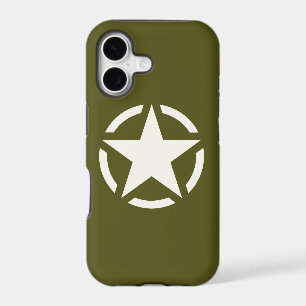 Star Stencil Classic on Khaki Green