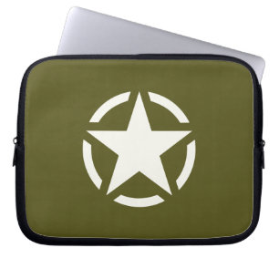 Star Stencil Classic on Khaki Green Laptop Sleeve