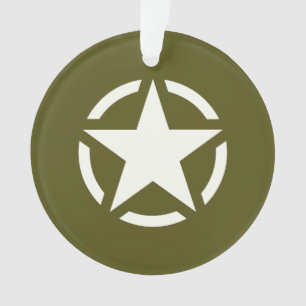 Star Stencil Classic on Khaki Green  Ornament
