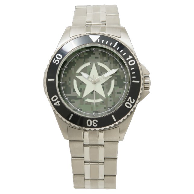 Star Stencil Digital Woodland Watch (Front)