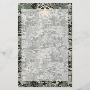 Star Stencil on Digital Camouflage Stationery