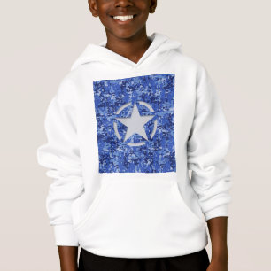 Star Stencil Retro Navy Blue Camouflage