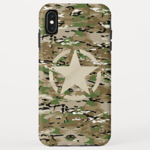 Star Stencil Tag Style Decal on Camo Style Case-Mate iPhone Case