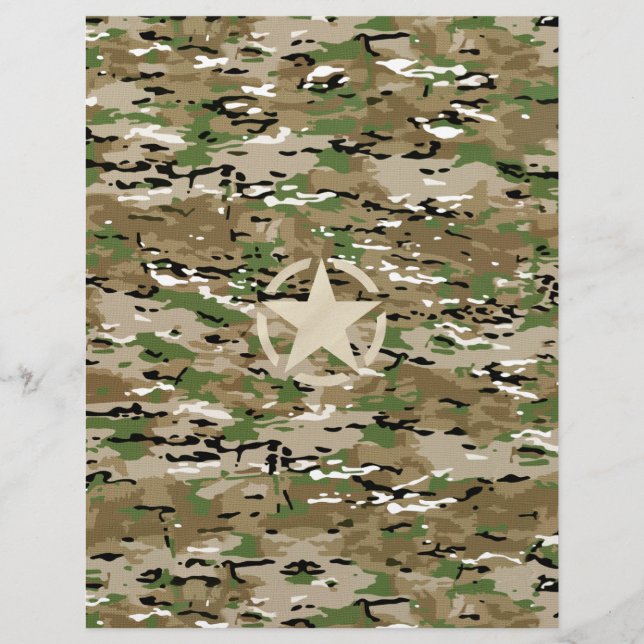 Star Stencil Vintage Camouflage Decor (Front)