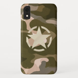 Star Stencil Vintage Decal on Camo Style Case-Mate iPhone Case