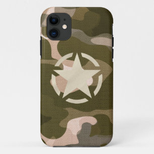 Star Stencil Vintage Decal on Camo Style iPhone Ca Case-Mate iPhone Case