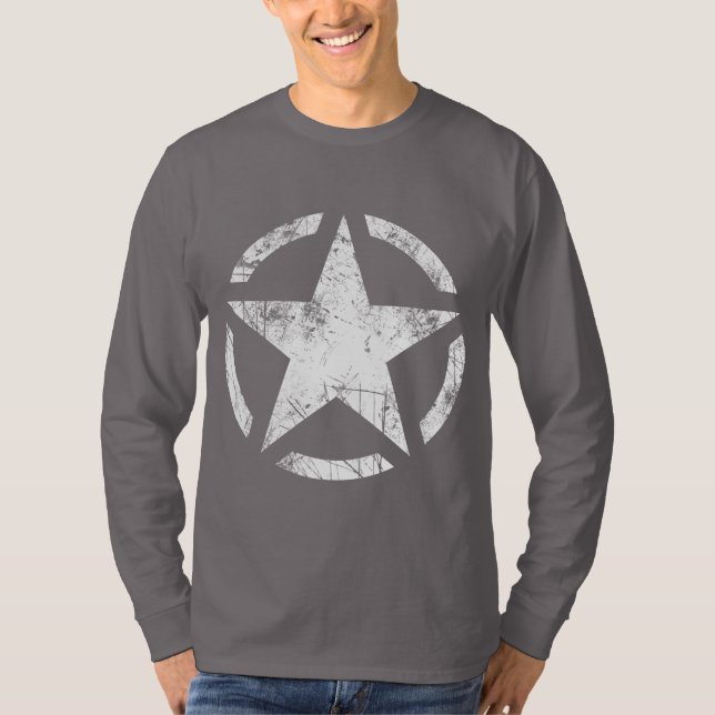 Star Stencil Vintage Grunge Style T-Shirt (Front)