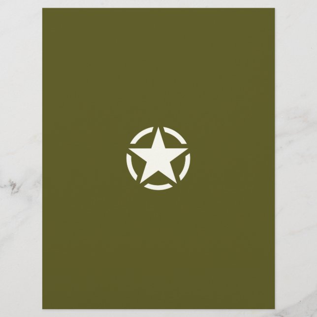 Star Stencil Vintage on Khaki Green (Front)