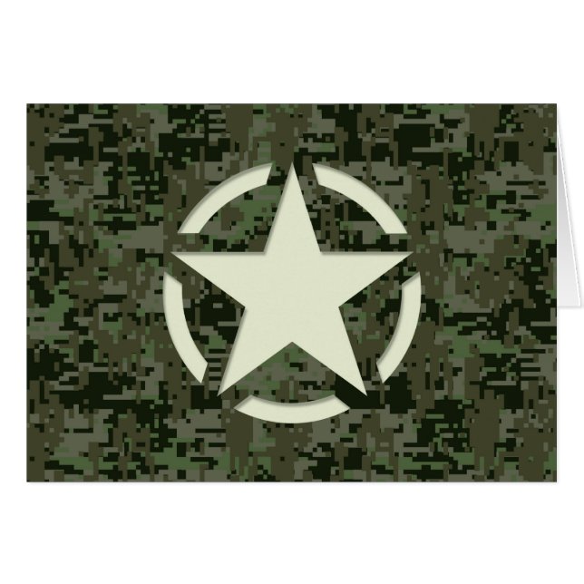 Star Stencil Vintage Symbol Digital Camouflage (Front Horizontal)