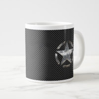 Star Stencil Vintage Tag Carbon Fibre Style