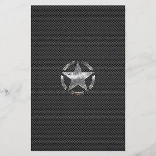 Star Stencil Vintage Tag Carbon Fibre Style Stationery