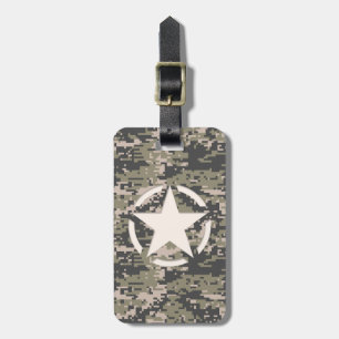 Star Stencil Vintage Tag Digital Khaki Style