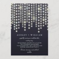 Star String Lights Dark Blue Evening Wedding