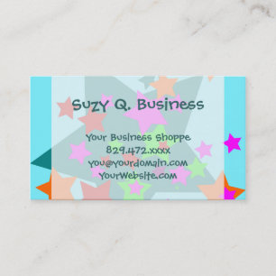 Star Struck Teal Stars Collage Business Cards