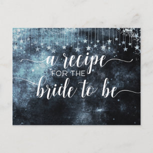 Star Struck Watercolor Celestial Bride Recipe Card