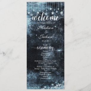 Star Struck Watercolor Celestial Wedding Program Programme