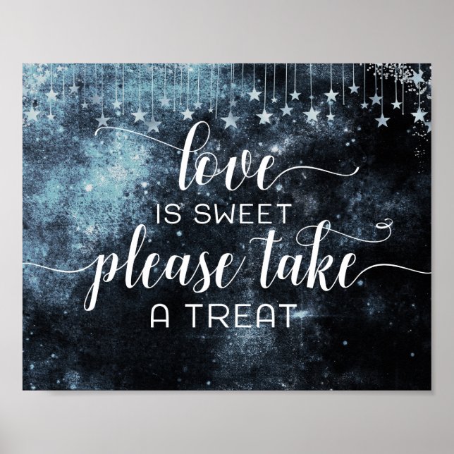 Star Struck Watercolor Night Love is Sweet Treat Poster (Front)
