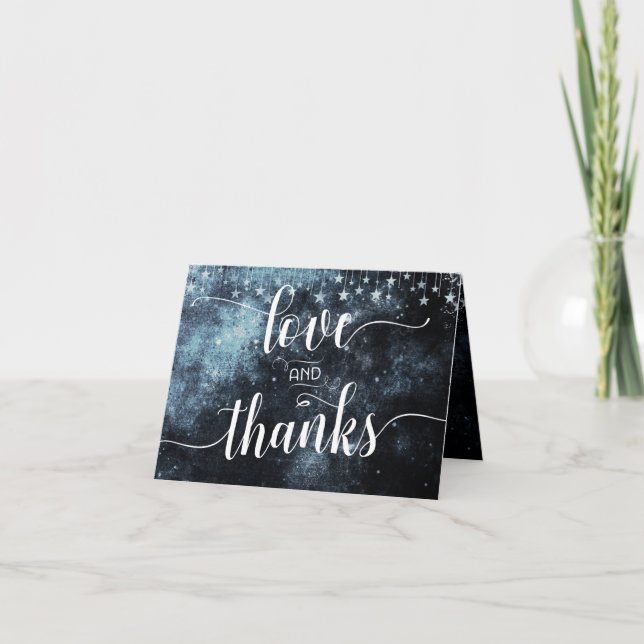 Star Struck Watercolor Wedding Thank You Photo Card (Front)