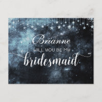Star Struck Watercolor Will You Be My Bridesmaid