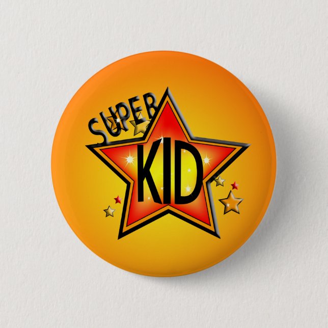 Star Super Kid Round Button (Front)