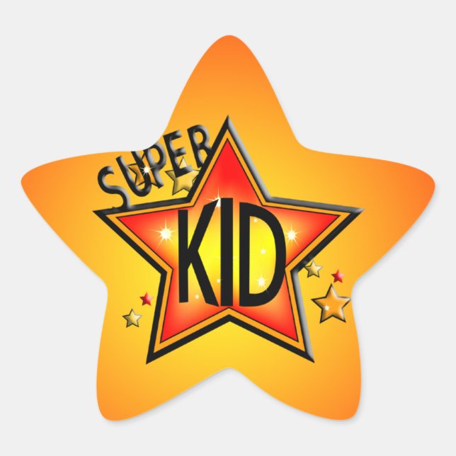 Star  Super Kid Star Shape Stickers (Front)