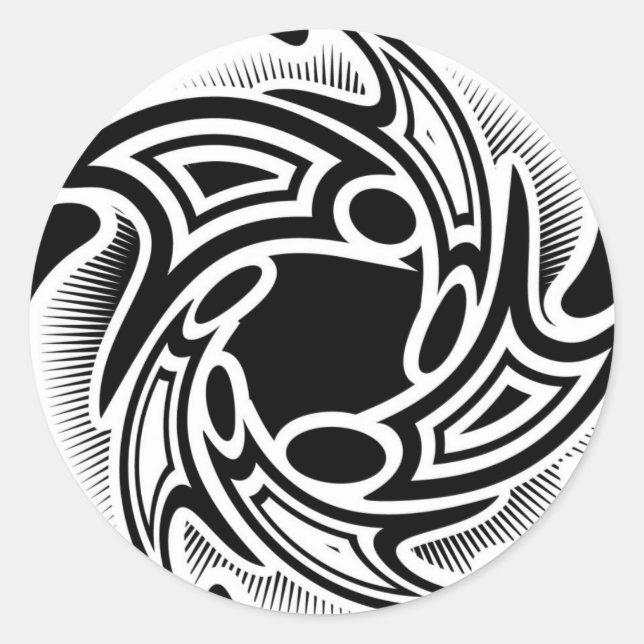 Star Swirl of Arrows Classic Round Sticker (Front)