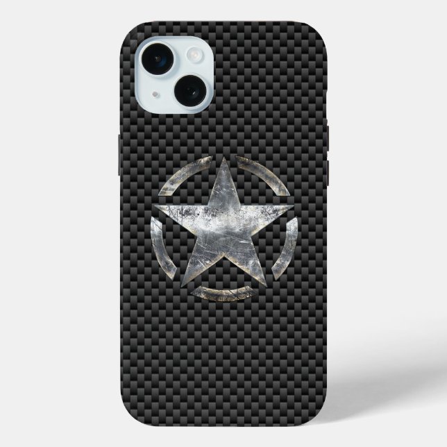 Star Symbol on a Carbon Style Decor Case-Mate iPhone Case (Back)