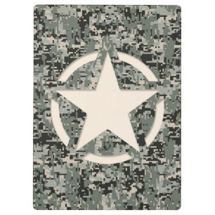 Star Symbol Pixel Digital Camouflage Clipboard