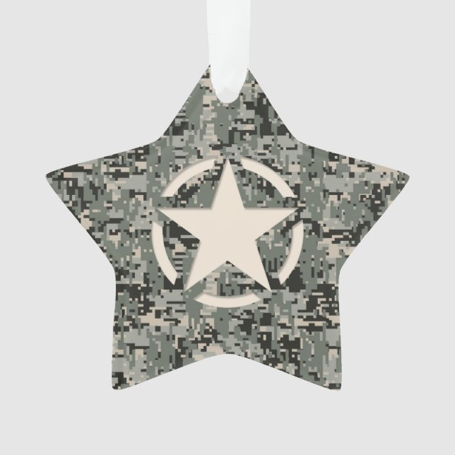 Star Symbol Pixel Digital Camouflage Ornament (Front)