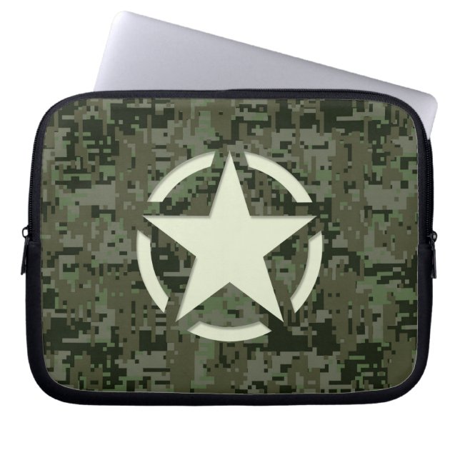 Star Tag Decal Digital Camouflage Style Laptop Sleeve (Front)