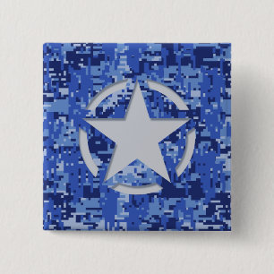 Star Tag Decal Navy Blue Camo 15 Cm Square Badge